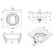 Foco empotrar Konica cuadrado 100x100mm, para Lámpara GU10/MR16
